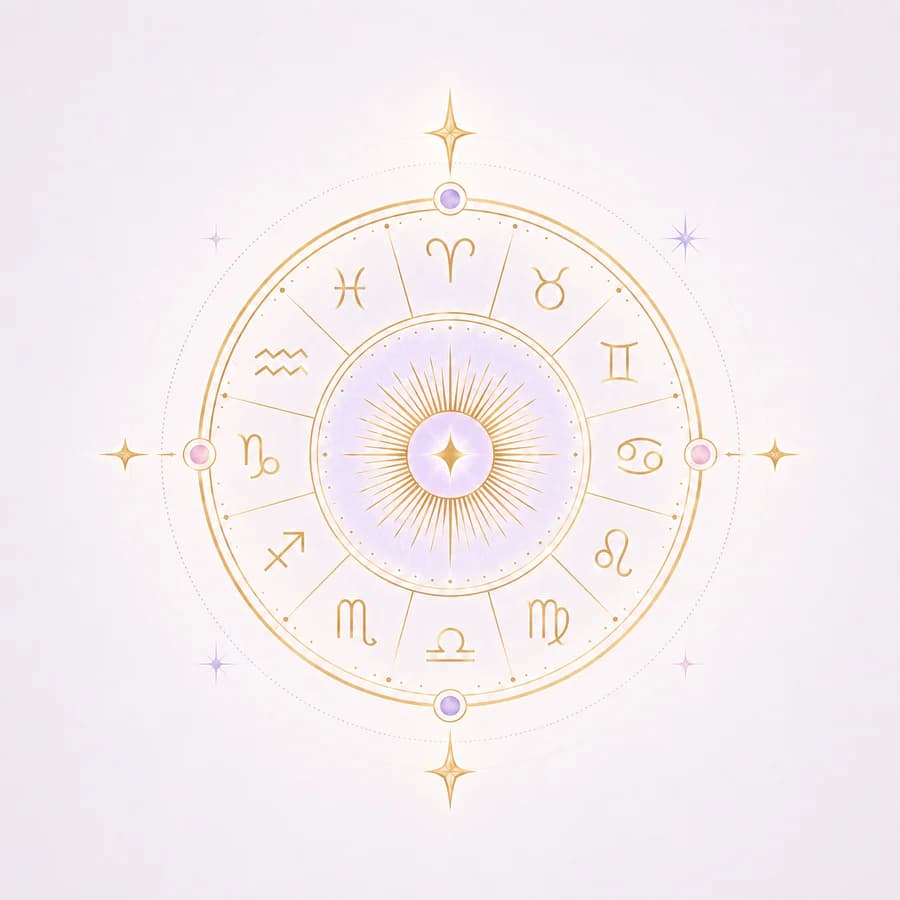 Symbolic astrology illustration for MyGuidancia guidance