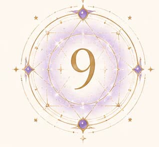Symbolic numerology illustration for number 9